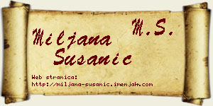 Miljana Susanić vizit kartica